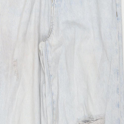 Denim & Co. Womens Blue Cotton Bootcut Jeans Size 8 L32 in Regular Zip