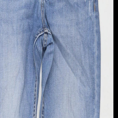 Denim & Co. Womens Blue Cotton Skinny Jeans Size 12 L28 in Regular Zip