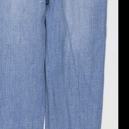 Denim & Co. Womens Blue Cotton Skinny Jeans Size 12 L28 in Regular Zip