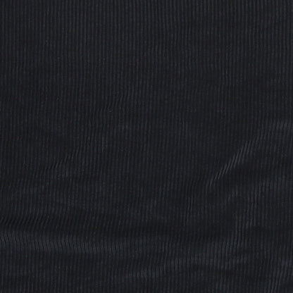 Audrey Mens Black Polyester Button-Up Size S Collared Button - Size S/M