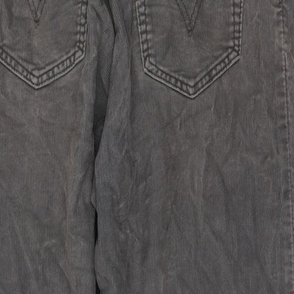 Levi's Mens Grey Cotton Trousers Size 36 in L34 in Relaxed Zip