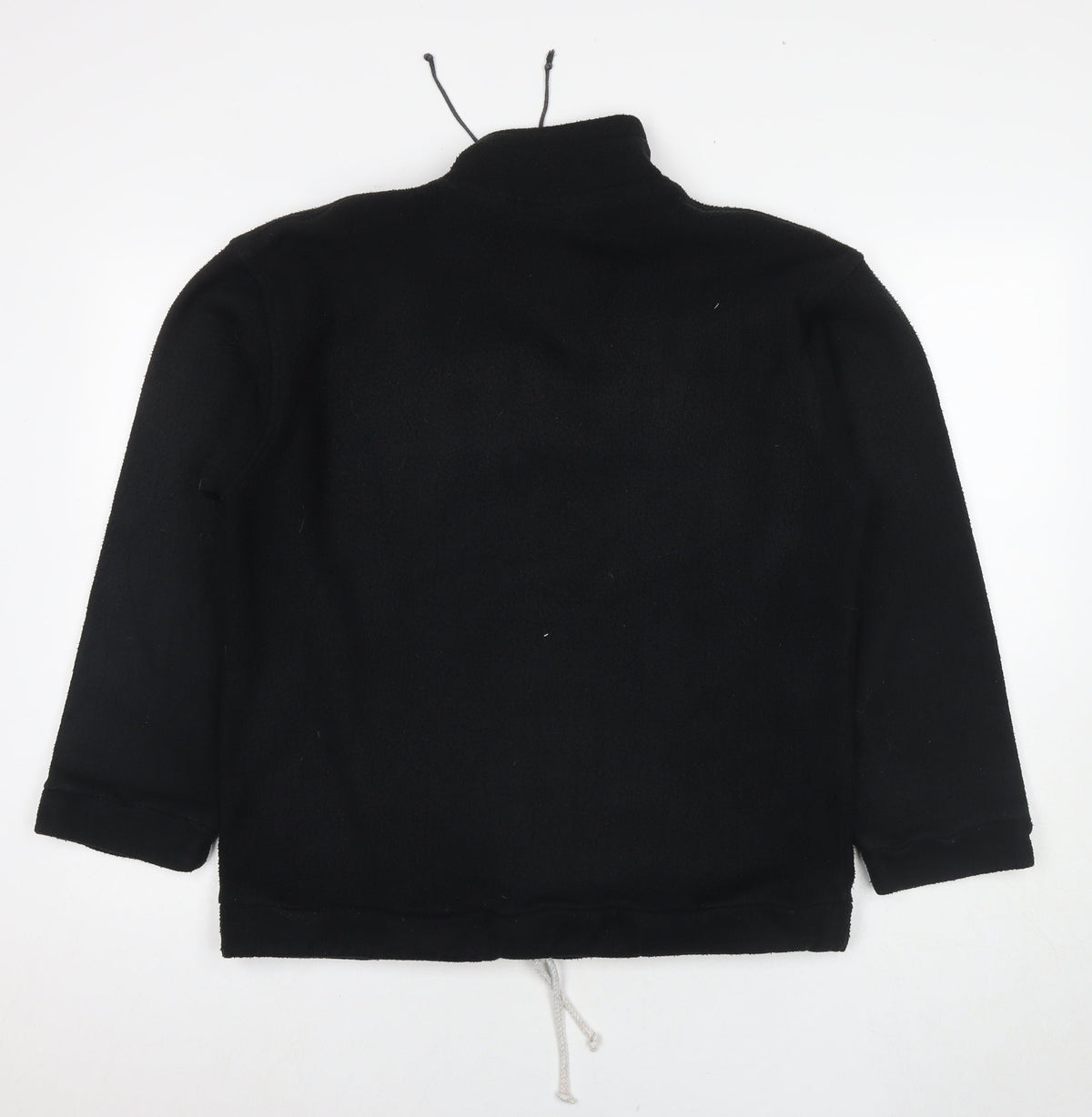 Casual Womens Black Polyester Pullover Sweatshirt Size 10 Zip - Size 10-12