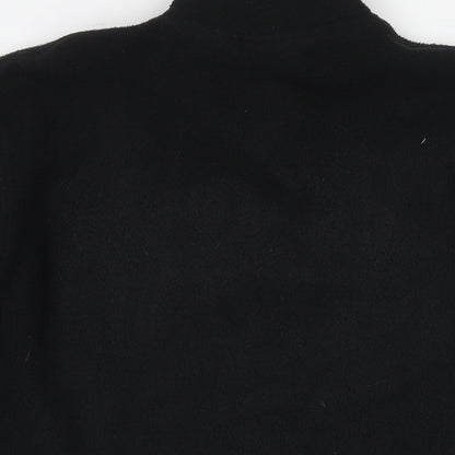 Casual Womens Black Polyester Pullover Sweatshirt Size 10 Zip - Size 10-12