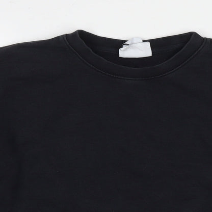 Zara Womens Black Cotton Pullover Sweatshirt Size L Pullover