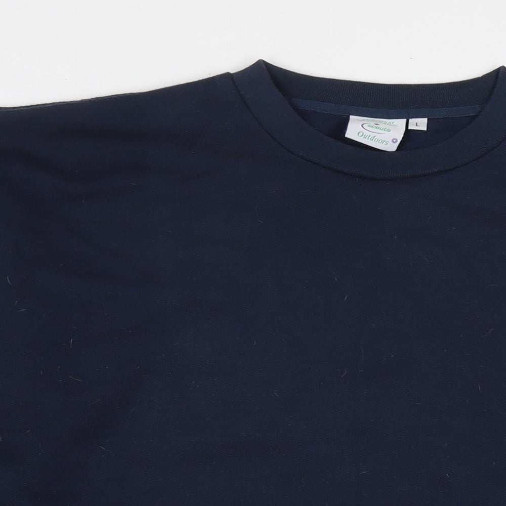 Scouts Womens Blue Cotton Pullover Sweatshirt Size L Pullover