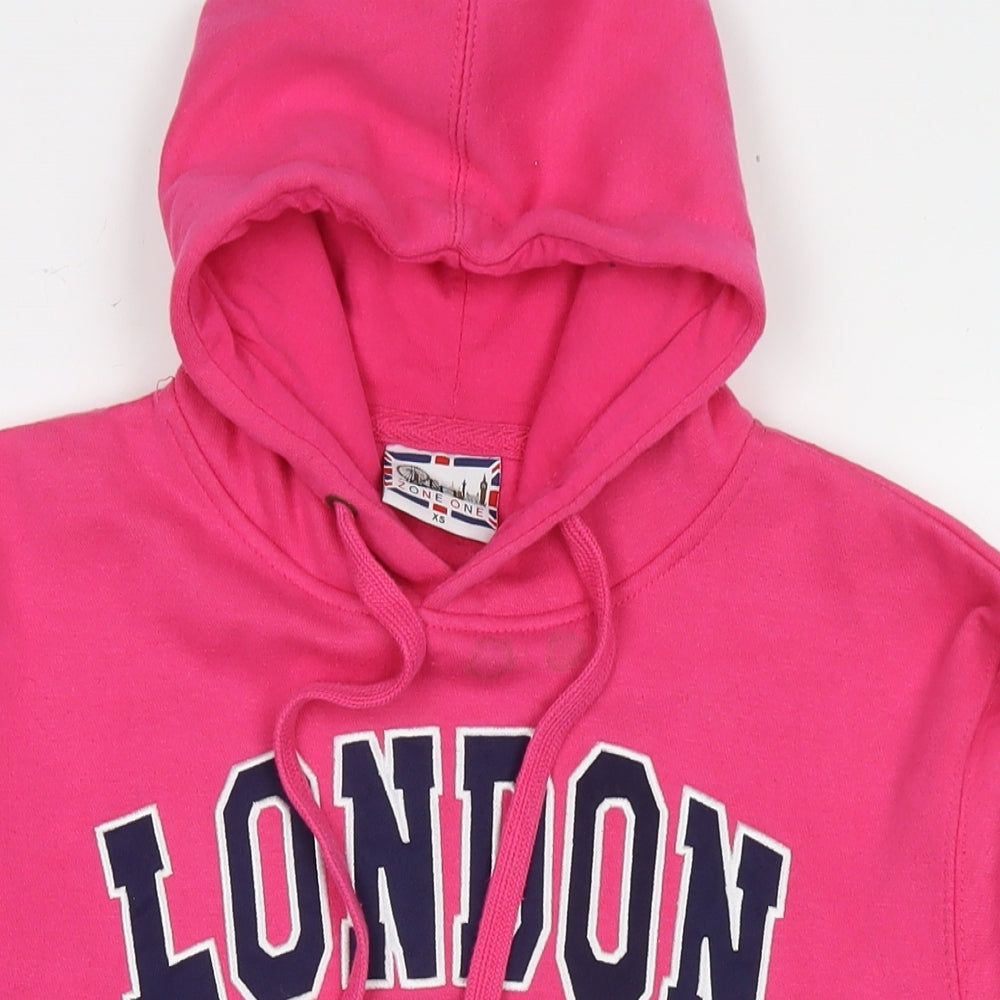 Zone One Womens Pink Cotton Pullover Hoodie Size XS Pullover - London