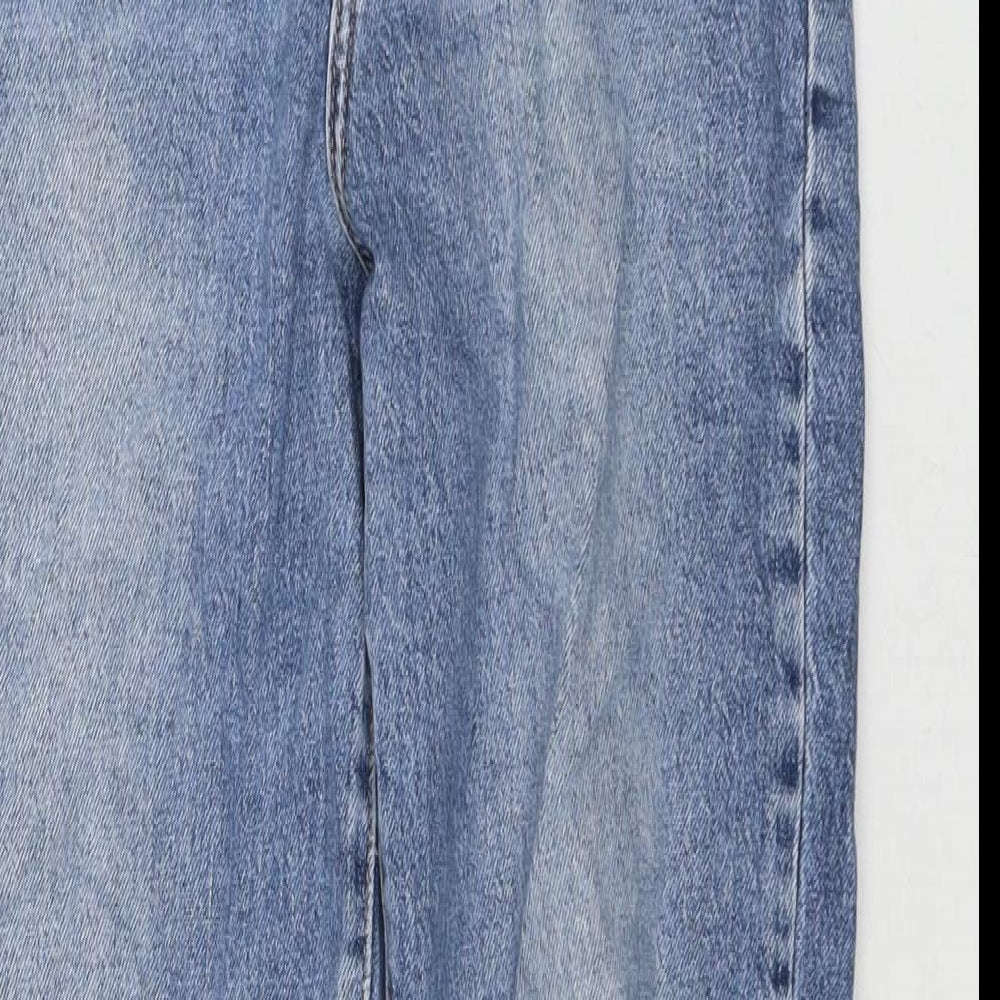 New Look Womens Blue Polyester Blend Mom Jeans Size 8 L29 in Regular Zip