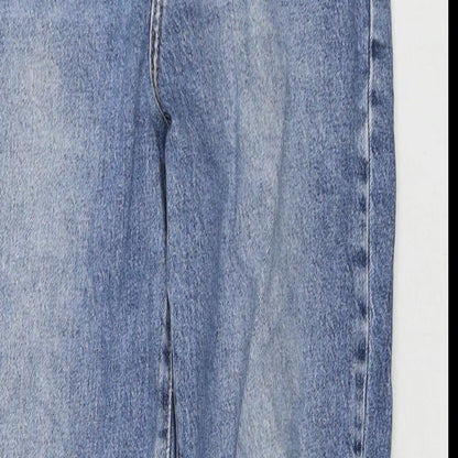 New Look Womens Blue Polyester Blend Mom Jeans Size 8 L29 in Regular Zip
