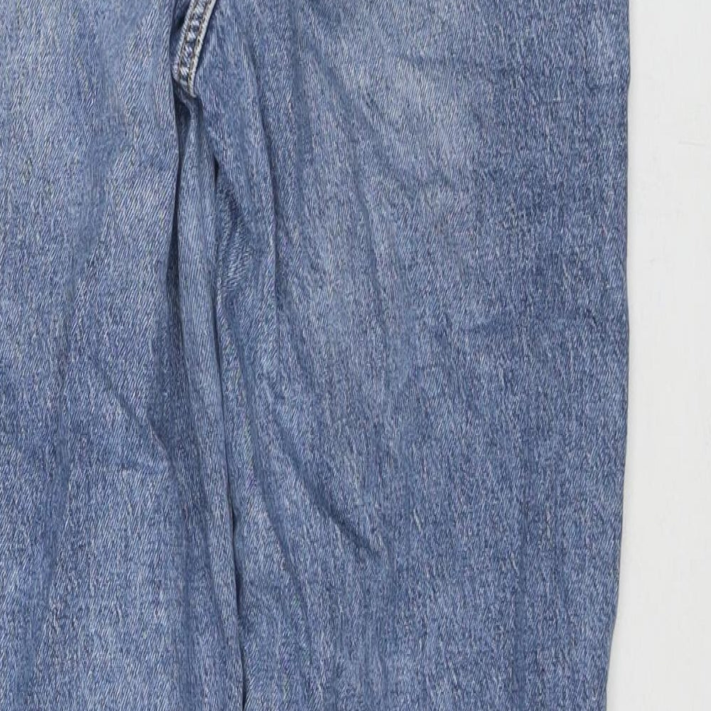 New Look Womens Blue Polyester Blend Mom Jeans Size 8 L29 in Regular Zip