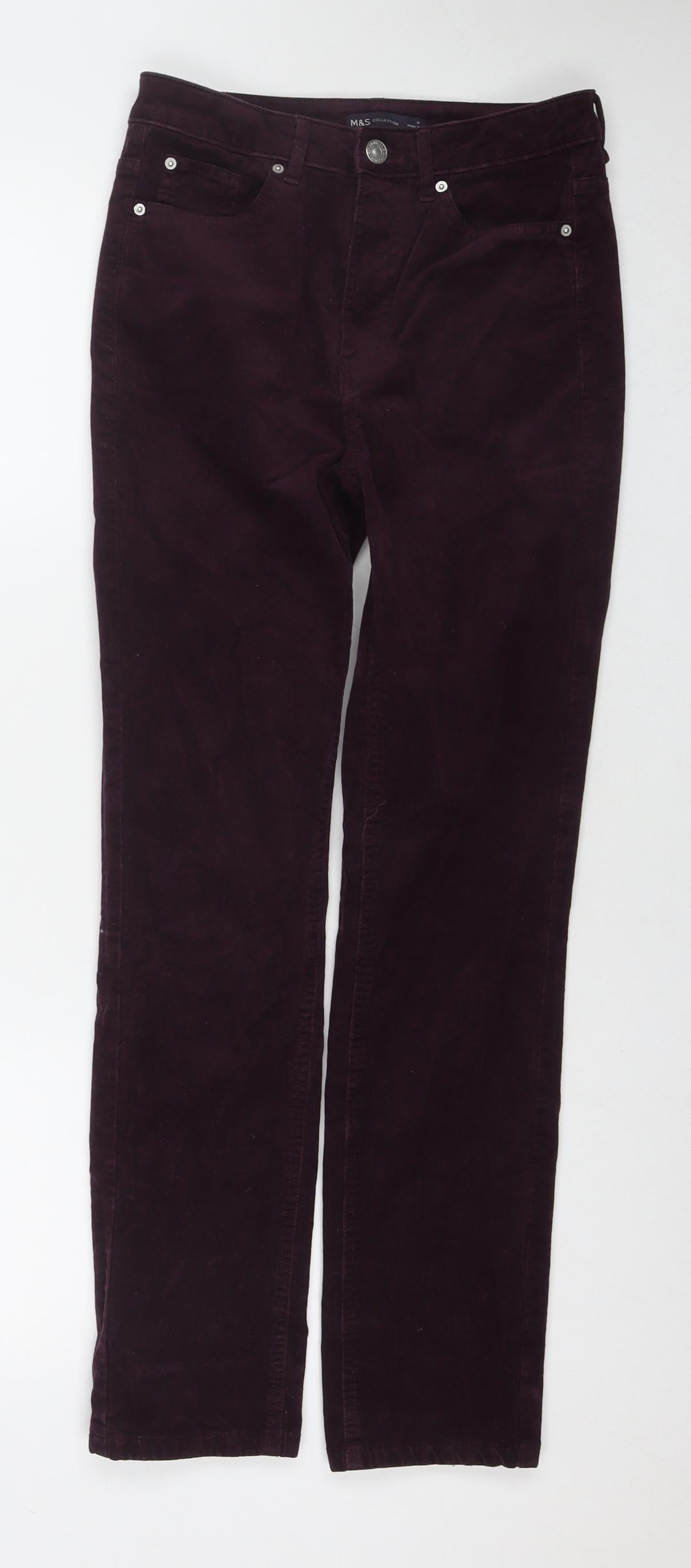 Womens UK Size 8 Marks and Spencer Regular Fit  Purple Trousers