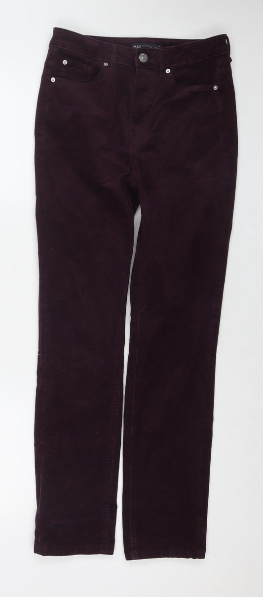 Womens UK Size 8 Marks and Spencer Regular Fit  Purple Trousers
