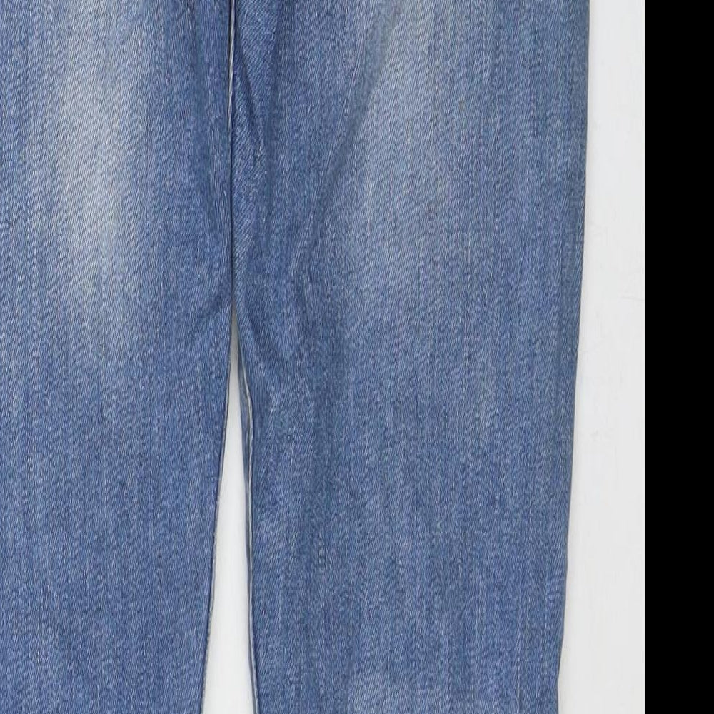 Zara Mens Blue Cotton Skinny Jeans Size L L31 in Regular Zip