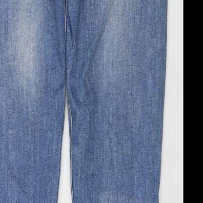 Zara Mens Blue Cotton Skinny Jeans Size L L31 in Regular Zip