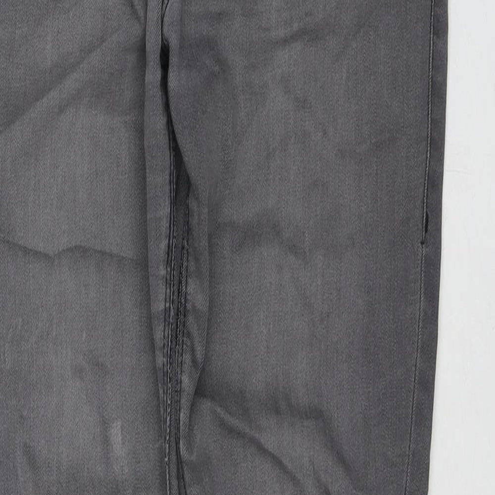 Dorothy Perkins Womens Grey Cotton Skinny Jeans Size 14 L30 in Regular Zip