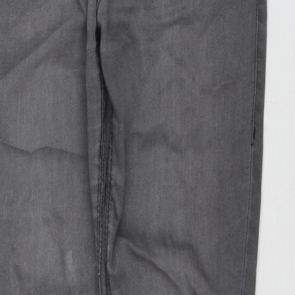 Dorothy Perkins Womens Grey Cotton Skinny Jeans Size 14 L30 in Regular Zip