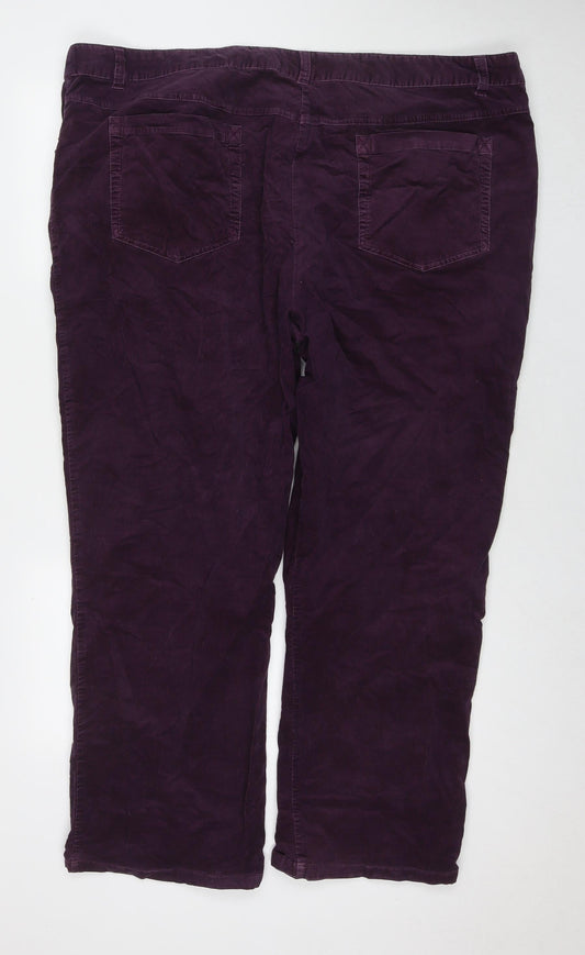 Ann Harvey Womens Purple Polyester Blend Trousers Size 26 L28 in Regular Zip