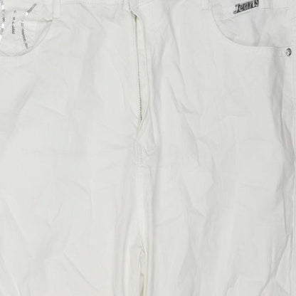 Conos Womens White Cotton Culotte Shorts Size 36 in L16 in Regular Zip