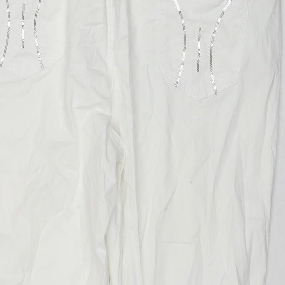 Conos Womens White Cotton Culotte Shorts Size 36 in L16 in Regular Zip