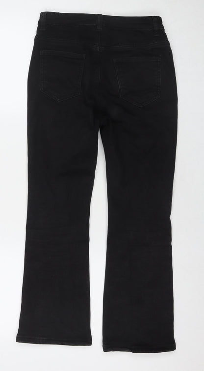 Autu Zcci Womens Black Cotton Blend Bootcut Jeans Size M L24 in Regular Zip