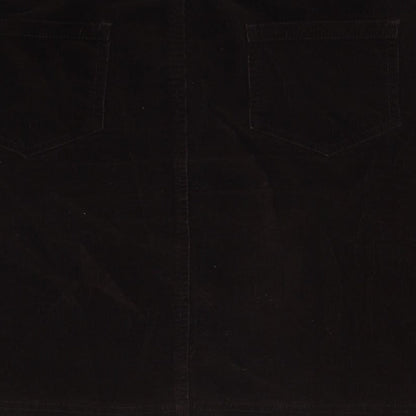 John Lewis Womens Brown Cotton A-Line Skirt Size 14 Zip