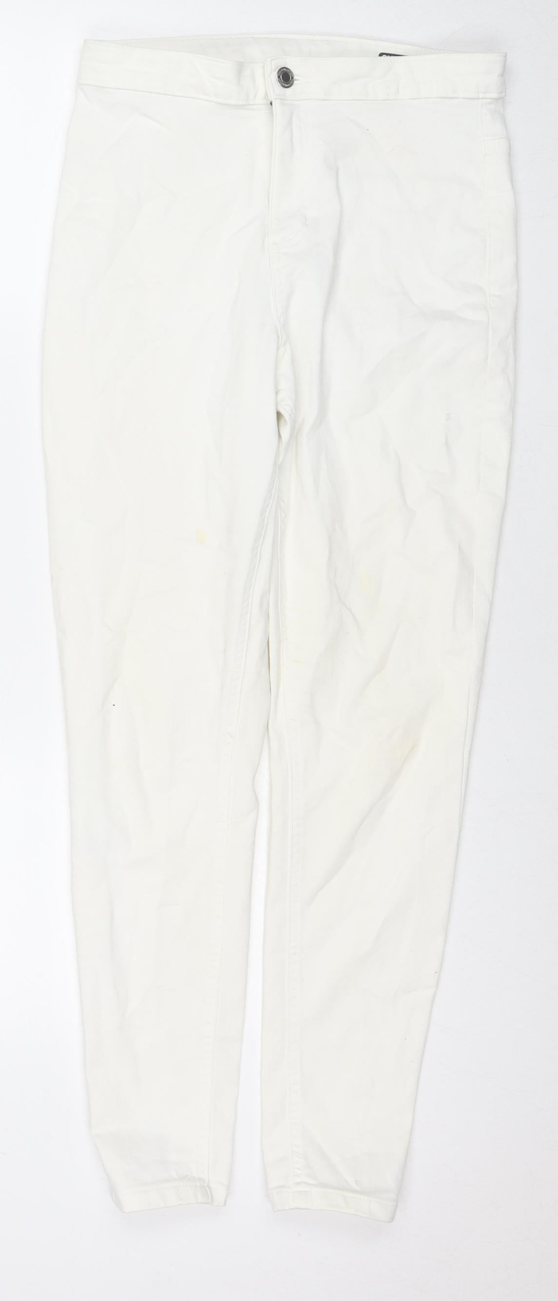 Womens UK Size 12 Marks and Spencer Regular Fit Skinny White Jeans
