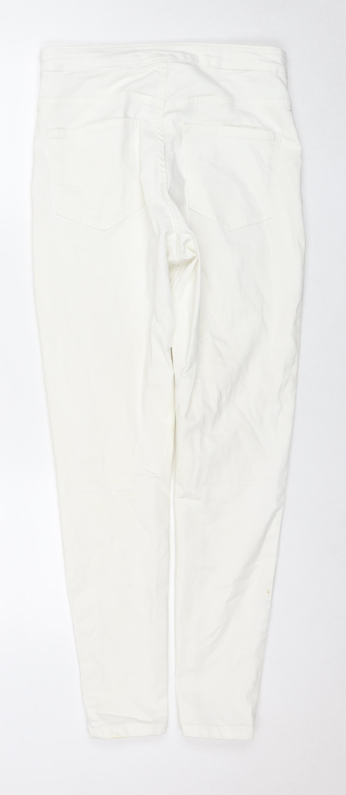 Womens UK Size 12 Marks and Spencer Regular Fit Skinny White Jeans