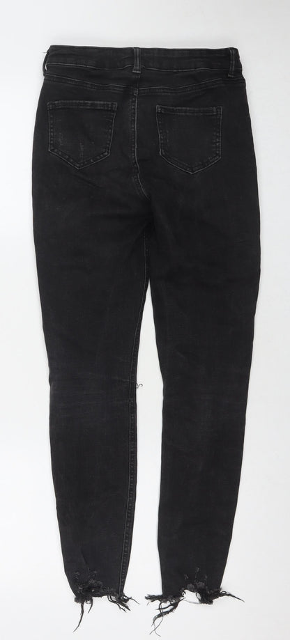 Denim & Co. Womens Black Cotton Skinny Jeans Size 10 L27 in Regular Zip