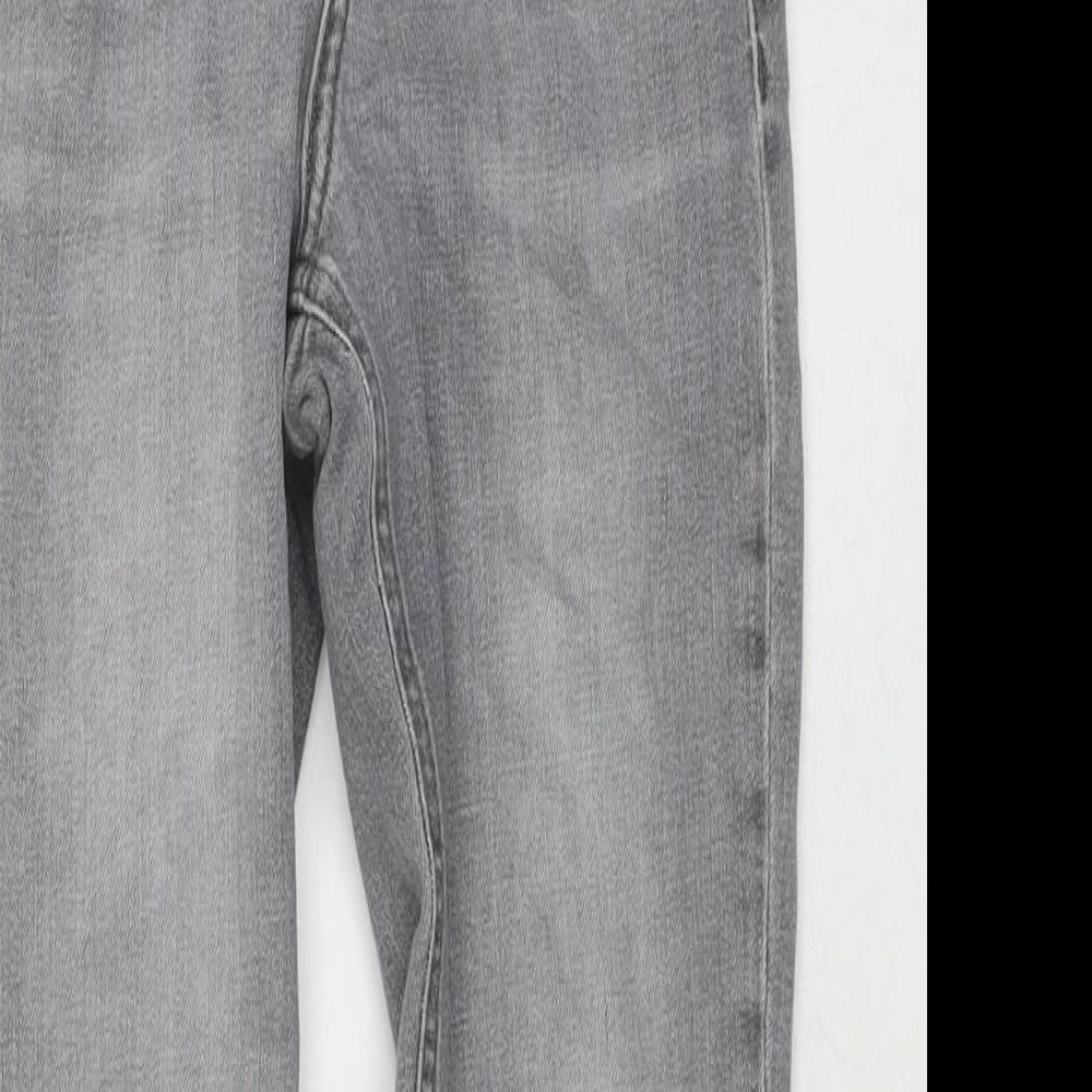 Topshop Womens Grey Cotton Skinny Jeans Size 25 in L30 in Regular Zip
