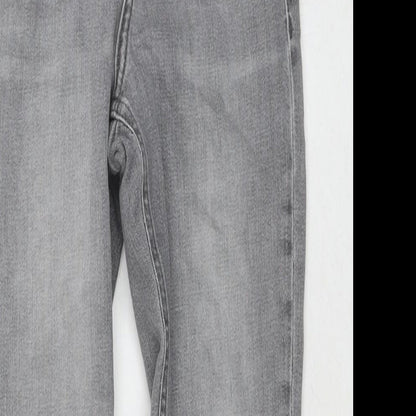 Topshop Womens Grey Cotton Skinny Jeans Size 25 in L30 in Regular Zip
