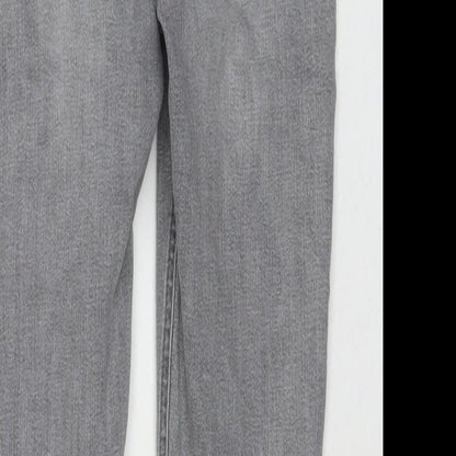 Topshop Womens Grey Cotton Skinny Jeans Size 25 in L30 in Regular Zip