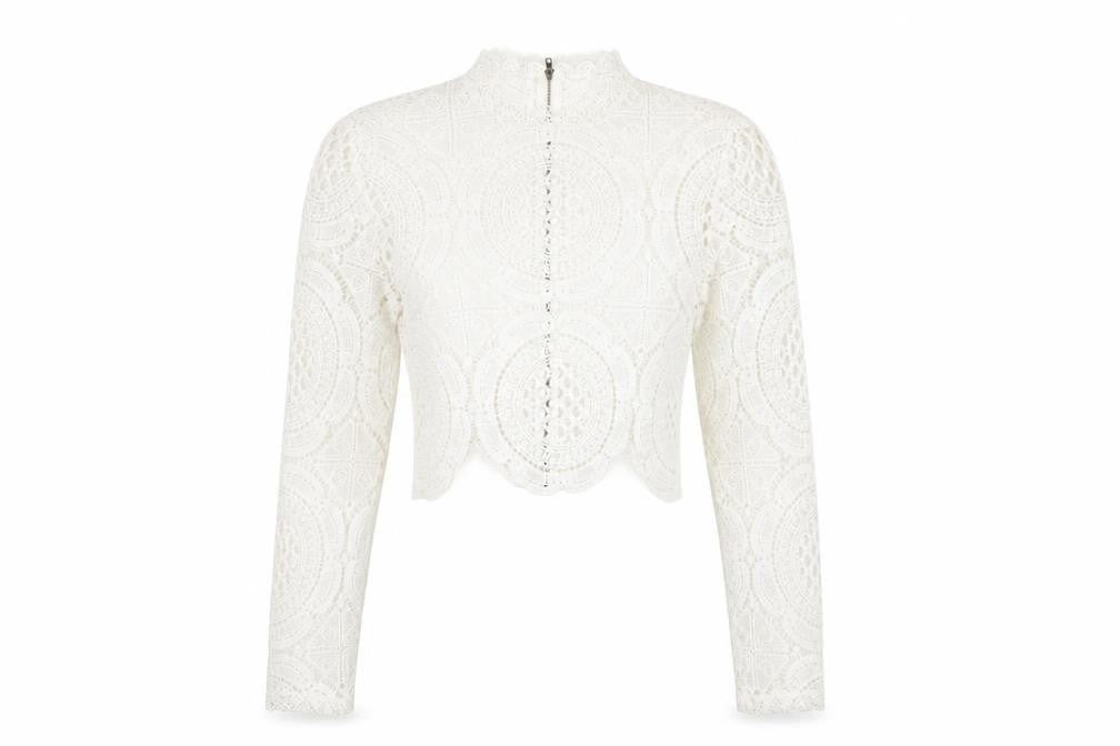 Womens UK Size 10 Glamorous White Cropped Blouse
