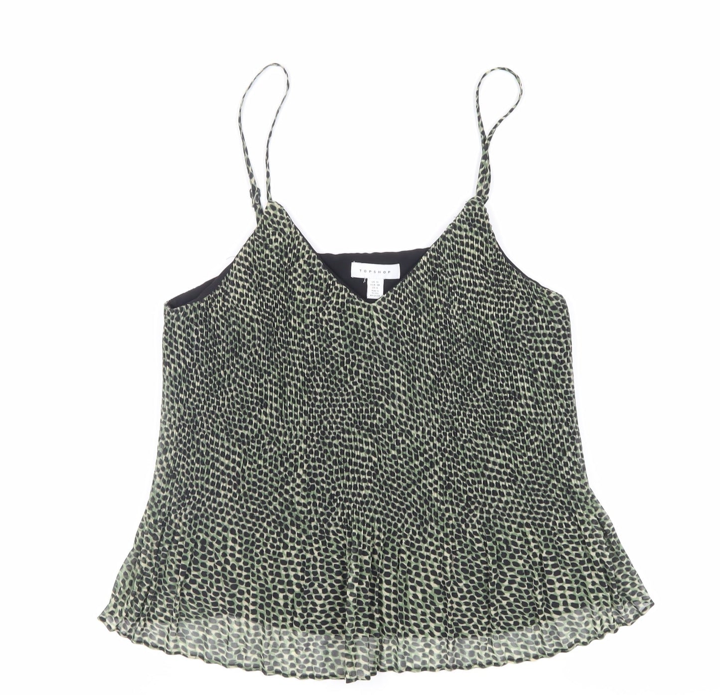 Womens UK Size 10 Topshop Green Camisole Tank