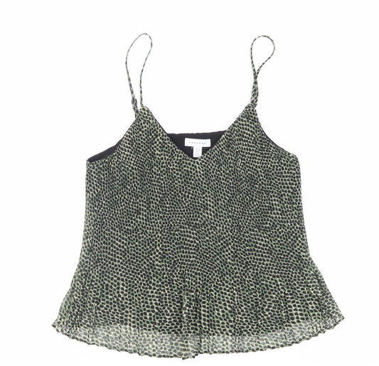 Womens UK Size 10 Topshop Green Camisole Tank