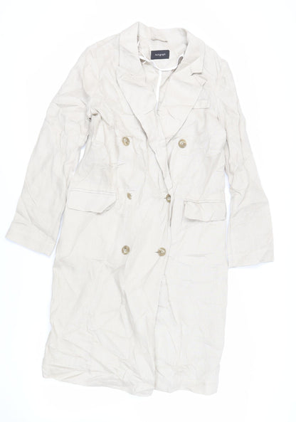 Autograph Womens Beige Overcoat Coat Size 8 Button