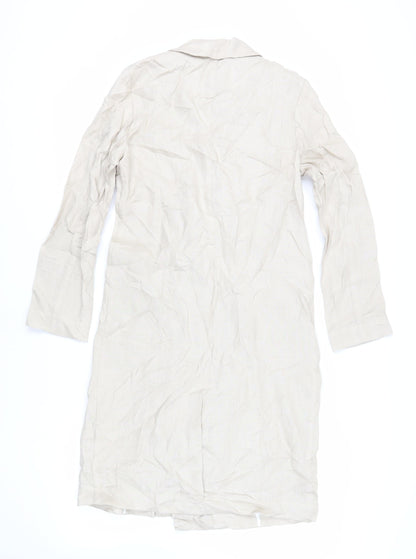 Autograph Womens Beige Overcoat Coat Size 8 Button