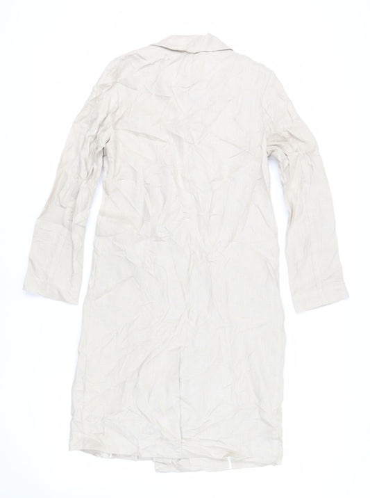 Autograph Womens Beige Overcoat Coat Size 8 Button