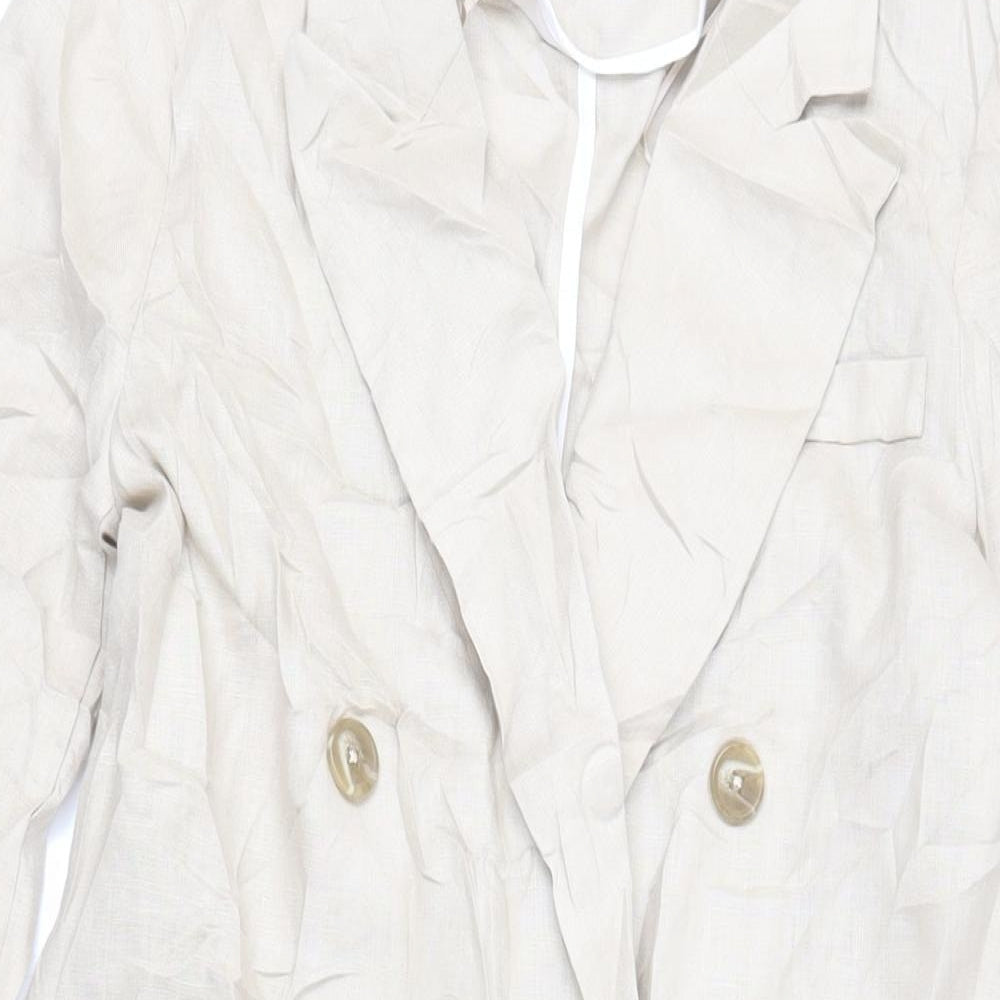 Autograph Womens Beige Overcoat Coat Size 8 Button