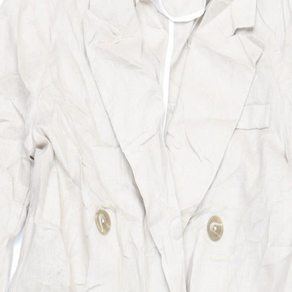 Autograph Womens Beige Overcoat Coat Size 8 Button