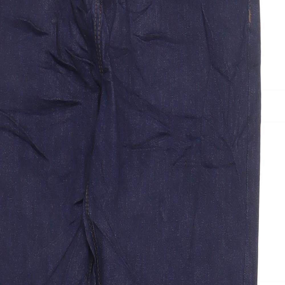 Marks and Spencer Mens Blue Cotton Tapered Jeans Size 30 in L31 in Regular Zip