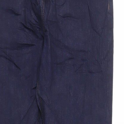 Marks and Spencer Mens Blue Cotton Tapered Jeans Size 30 in L31 in Regular Zip