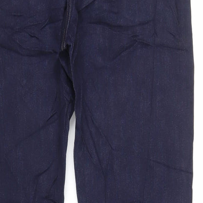 Marks and Spencer Mens Blue Cotton Tapered Jeans Size 30 in L31 in Regular Zip