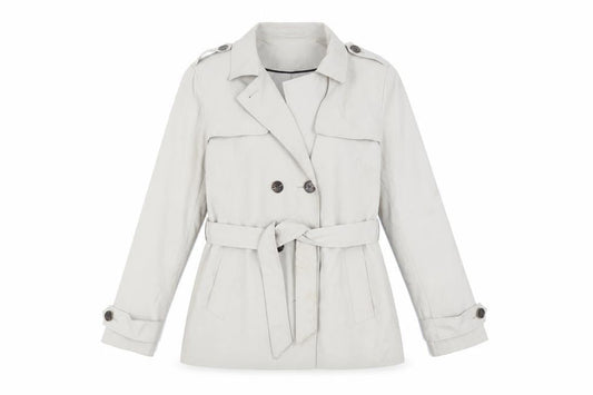 Marks and Spencer Womens Beige Pea Coat Coat Size 14 Button - Belted