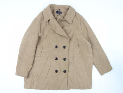 Womens UK Size 22 Marks and Spencer Beige Pea Coat