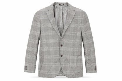 Marks & Spencer Mens Beige Plaid Cotton Jacket Suit Jacket Size 42 Regular