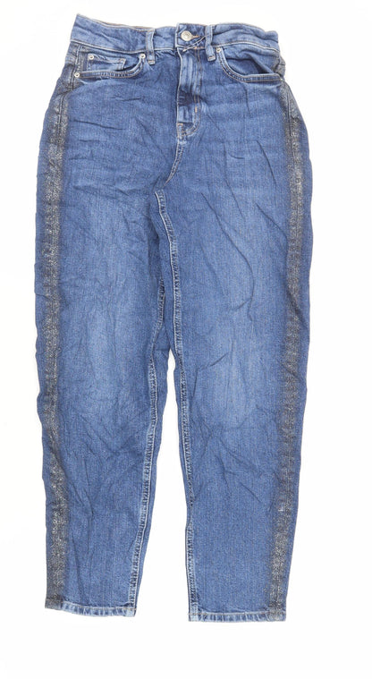 Womens UK Size 6 Marks and Spencer Regular Fit Mom Blue Jeans