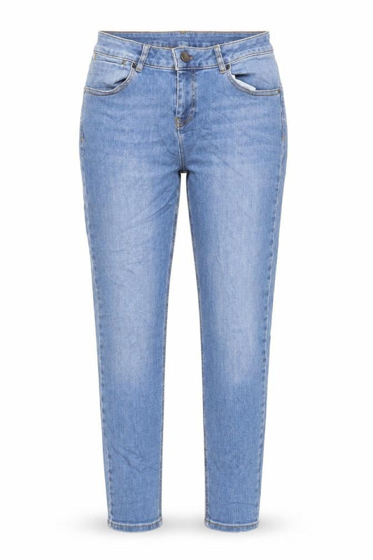 Front view of ASOS women’s blue cotton skinny jeans, size UK 30, in, 28-inch leg regular zip
