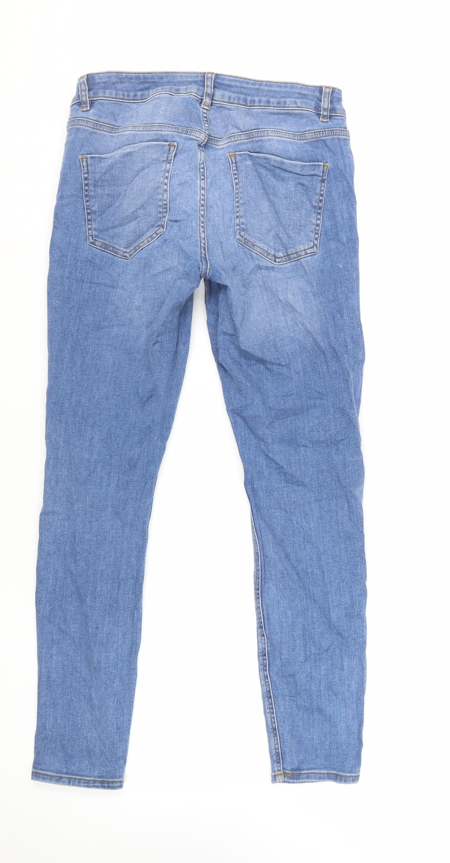 ASOS Womens Blue Cotton Skinny Jeans Size 30 in L28 in Regular Zip