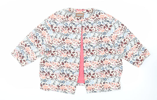 Per Una Womens Multicoloured Floral Jacket Size 16 Hook & Eye