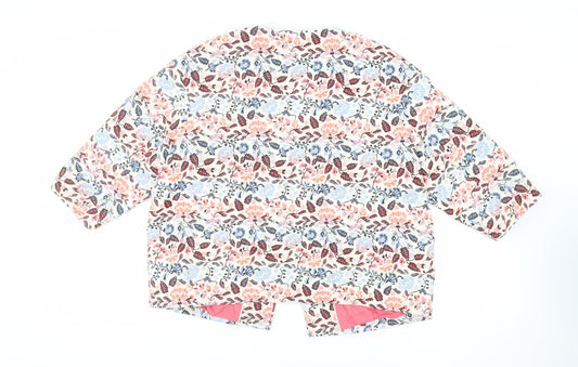 Per Una Womens Multicoloured Floral Jacket Size 16 Hook & Eye