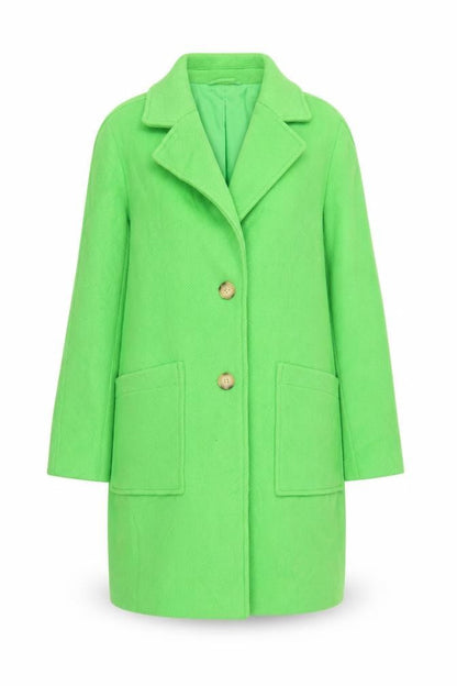 Marks & Spencer Womens Green Overcoat Coat Size 8 Button